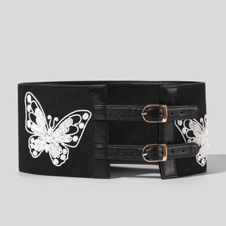 Versatile black belt with unique butterfly detailing